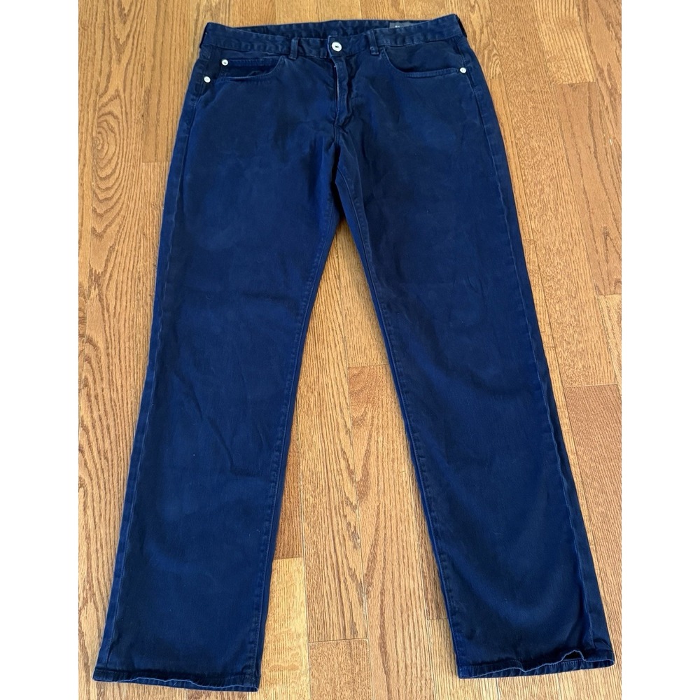 Bonobos Washed Chinos Mens 35x32 Navy Blue Stretch Cotton Slim Straight Pants